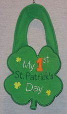 KOALA KIDS 4 LEAF CLOVER SHAPED SHAMROCK "MY 1st ST PATRICK'S DAY" BABY BIB NEW