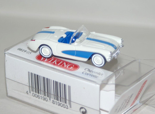 Chevrolet Chevy Corvette 1956 convertible escala HO 1/87 Wiking 081905 BLANCO/AZUL | Zustand: New