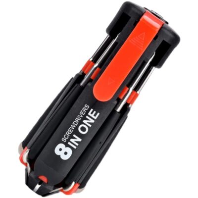 8-in-1 Multi-Function Portable Screwdriver 6 LED Torch Repair Work Light