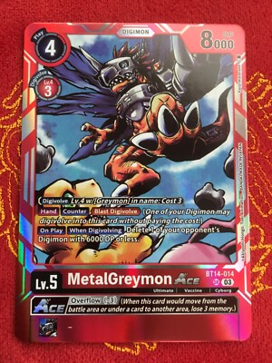MetalGreymon Ace Digimon Card Game Blast Ace BT14-014 Super Rare