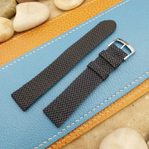 16mm Blue Braided Perlon Vintage 2-Piece Swiss Unused nos 1960s Field Watch Band - Picture 5 of 5