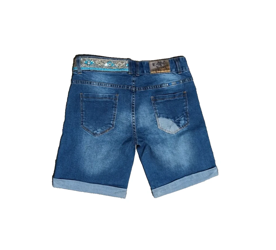 Desigual женщин джинсовые шорты размер 28 синий мульти W - 15,5 L-8,5 - Изображение 2 из 4