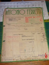 ANTICO DOCUMENTO ANTONIO FERRETTI MILANO FABBRICA ETICHETTE VEDI I COLORI 