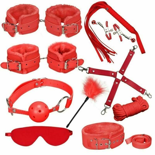 10pc Adult Sex SM Toys Handcuffs Strap Whip Rope Restraints System Set Sexy Bed - Picture 21 of 31