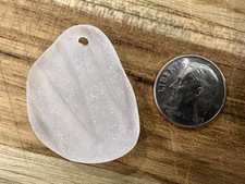 Sea glass - Large Top Drilled White Pendant with Pattern - Lot  463