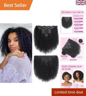 Luxuriöse Afro Kinky Curly Clip-In Haarverlängerungen - 16 Zoll, 120g Set