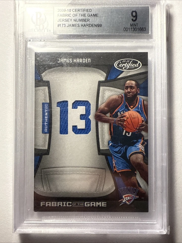 Tela del juego James Harden 2009-10 con certificación Panini #FOG-JH 92/99 novato Foto 2 de 4