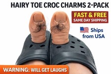 Hairy Toe Croc Charms 2-Pack Funny Jibbitz Prank Gag Gift FAST SHIP