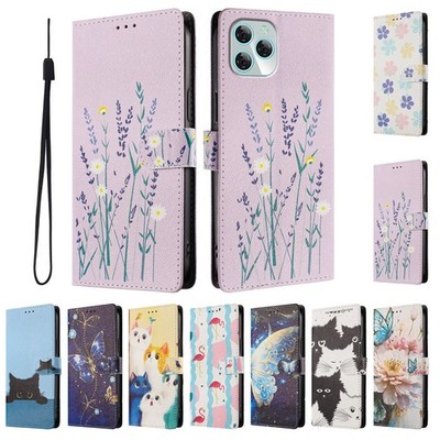 Flip Cat Flower Wallet Phone Case For TCL 403 501 405 306 40R 505 L10 L5 T9 605