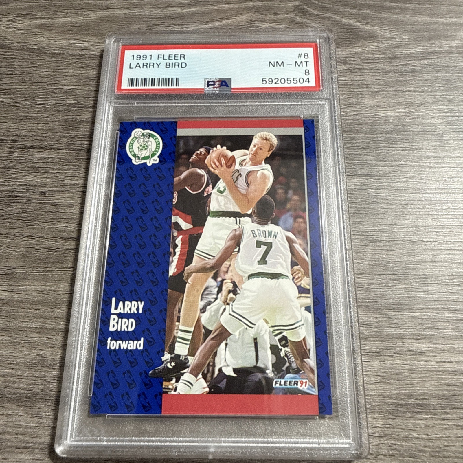 1991 Fleer Larry Bird #8 PSA 8 NM-MT Boston Celtics Hall of Fame Vintage Card