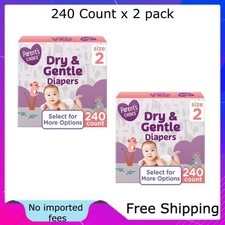 Parent's Choice Dry  Gentle Diapers Size 2, 240 Count x 2 pack