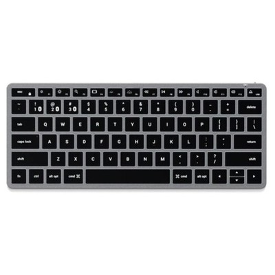 Tastatur SLIM X1 Bluetooth USB-C QWERTY mit Hintergrundbeleuchtung und kompakt grau