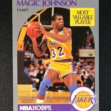 NBA Hoops 1990-91 Magic Johnson Most Valuable Player #157 Lakers Basketball
