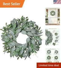 All-Season 20 Inch Greenery Wreath with Berries - Perfect for Front Door