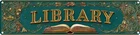 FWBOYSV Vintage Tin Library Sign Retro Metal Suitable 4 x 16 in,