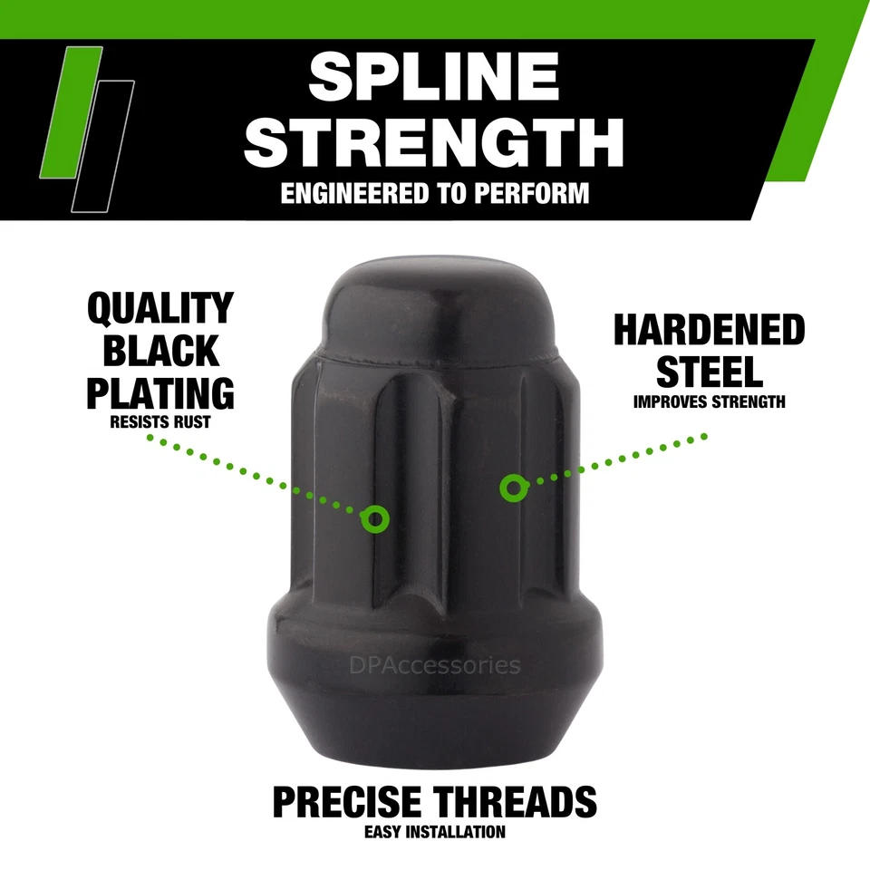 Black Lug Nuts for 2013-2019 Cadillac XTS with Aftermarket Wheels - Image 3 of 4