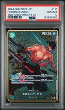 2024 ONE PIECE JAPANESE 2ND ANNIVERSARY SET 118 RORONOA ZORO PSA 10