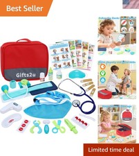 Educational 28-Piece Doctor Kit for Kids with Real Stethoscope  Storage