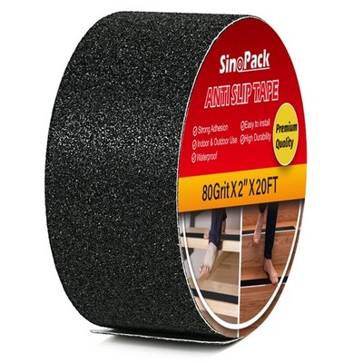 SinoPack Anti Slip Tape Black 2 in x 20FT Non Skid 2 IN X 20 FT, 