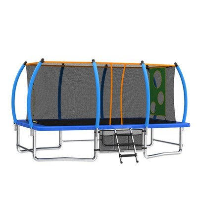 10'x16' Outdoor Square Trampoline for Kids Adults Long Rectangular Tumbling