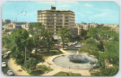 Vintage Mexico City Hotel Suites Emperador Fountain Postcard 1960s