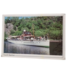 Postcard SS Sir Walter Scott The Trossachs Loch Katrine Scotland Chrome