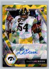 2021 Panini Prizm Draft Picks Gold Ice Daviyon Nixon #DPA-DNI Rookie Auto RC