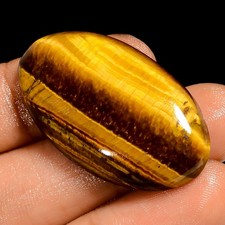 41 Ct Natural Tiger Eye Oval Shape Cabochon Loose Gemstone For Jewelry 35X21X6mm