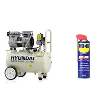 Hyundai HY7524 24 Litre Air Compressor, 5.2cfm/100psi, Silenced & WD-40 Blue