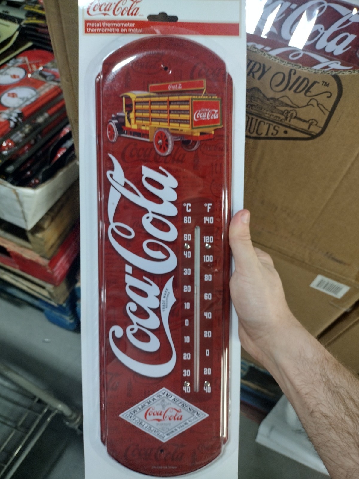 Coca-Cola Metal Thermometer Sign Red Delivery Truck Soda Theme