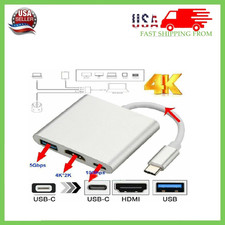 3 In 1 Type C to HDMI HDTV TV Cable Adapter Converter For MacBook Android Phone