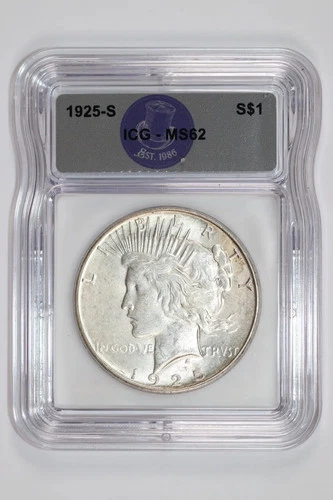 1925-S PEACE DOLLAR ICG MS62