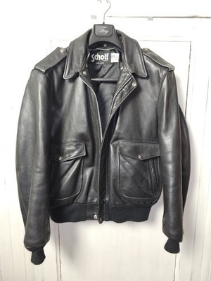 Giubbotto VINTAGE SCHOTT Lederjacke schwarz Gr. 46 USA (XL/XXL)
