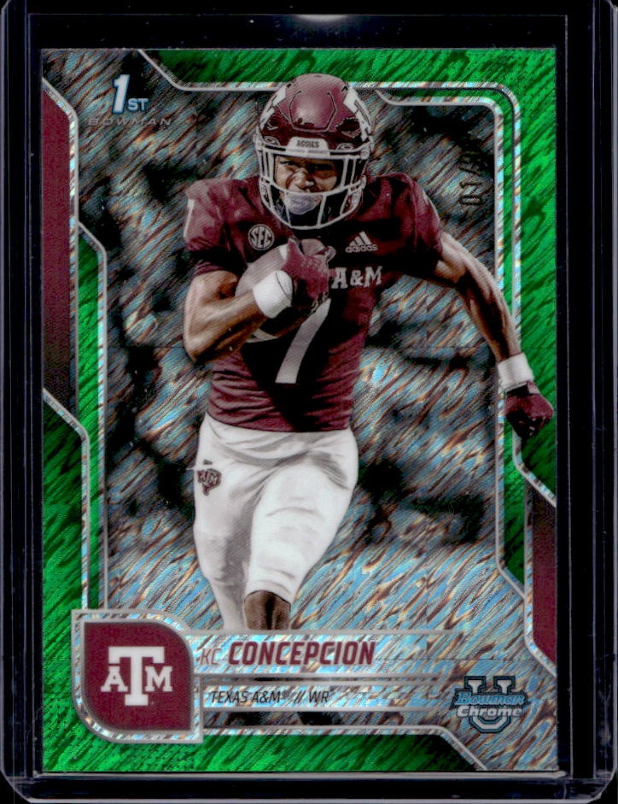 2025 Bowman Chrome U KC Concepcion 1st Green Shimmer Refractor #1/99