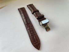 Cinturino orologio pelle Omega 18mm19 20 marrone con fibbia deployante acciaio inox