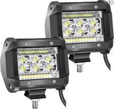 4Inch LED Pod Lights, 2Pcs 12V 24V Flood Spot Combo Triple Row Driving Lamp, 78W