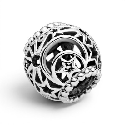 Pandora Charm Sonne Mond Sterne 799183C00 Sterling Silber Durchbrochen Bead Original