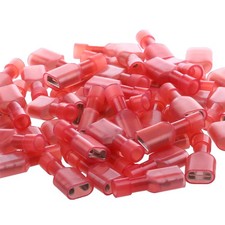 Red Female Spade Connector 22,20,18,16 AWG/Gauge Disconnect Crimp Terminals