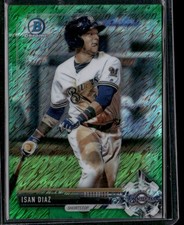 2017 Bowman Chrome Isan Diaz Prospects Green Shimmer Refractor /99 #BCP181