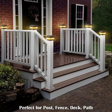Solar Post Cap Lights for 4x4, 5x5 or 6x6 Fences, 2 Pack, Copper