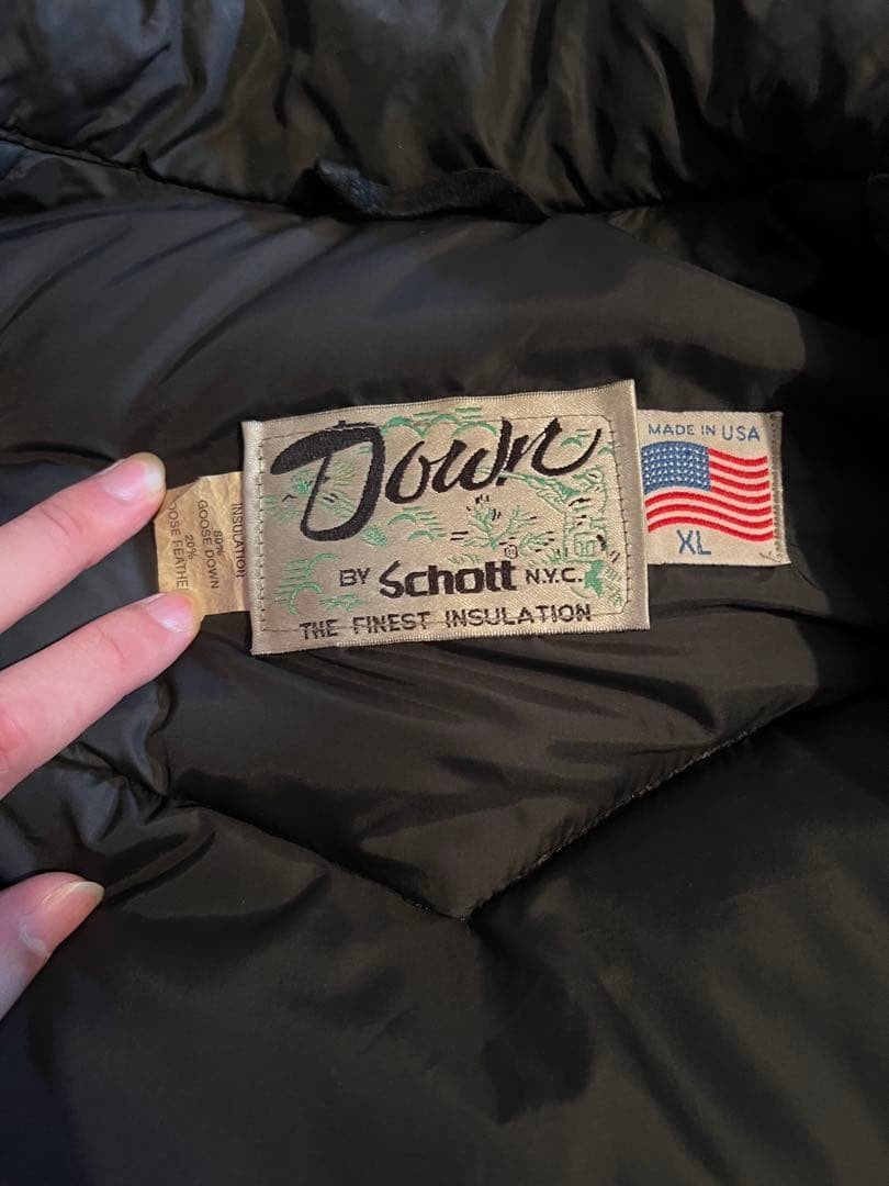 Schott leather switching down jacket - image 5