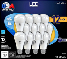 Soft White LED 60W Equivalent neral Purpose A19 Light Bulbs (12 Pack)