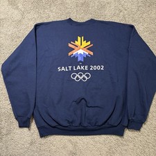 Vintage 2002 Salt Lake Winter Olympics Sweatshirt XL Navy Crewneck USA Games