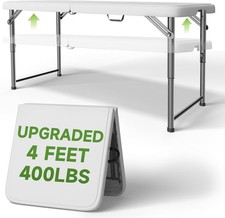 Folding Table 4 Foot - 2-Position Adjustable Height Heavy Duty 400 lbs Capacity