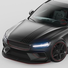 Auto Rennstreifen Waben Aufkleber Negativ "Schwarz Glanz" Sticker Haube KX080-01