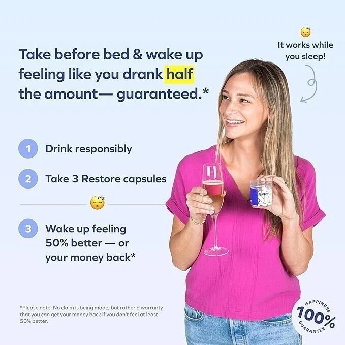 Cheers Restore | Supplement with DHM + L-Cysteine | Feel Better after Drinking