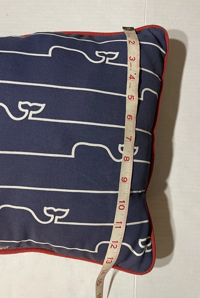 Поясничная подушка Vineyard Vines Target 14x20 Whale Line красно-белая темно-синяя домашний декор - Изображение 4 из 4