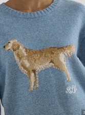 34 Ralph Lauren Intarsia Knit Golden Retriever Dog Sweater NWT L