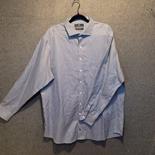 Hart Schaffner Marx Men's Long Sleeve Dress Shirt Lrg Blue Checkered Pattern