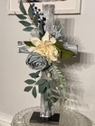 Rustic WOOD LARGE CROSS W/ FLORAL Decor NEW for table or wall - Home Decor Gift — photo 4
